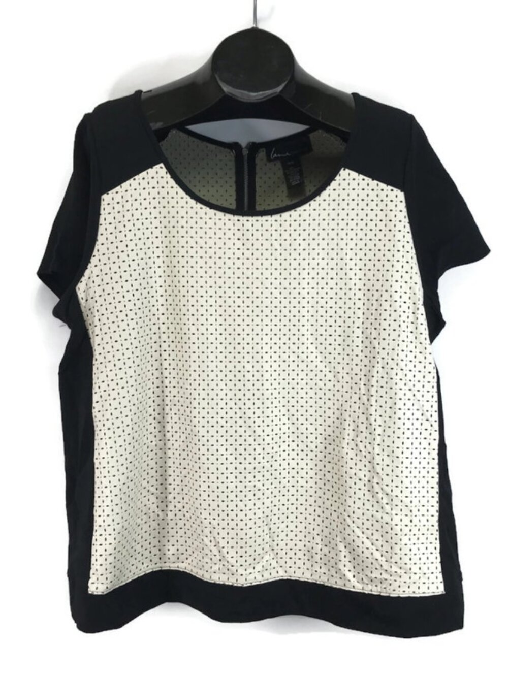 Lane Bryant Laser Cut Faux Leather Top Women's Plus Size 18/20 Colorblock Career